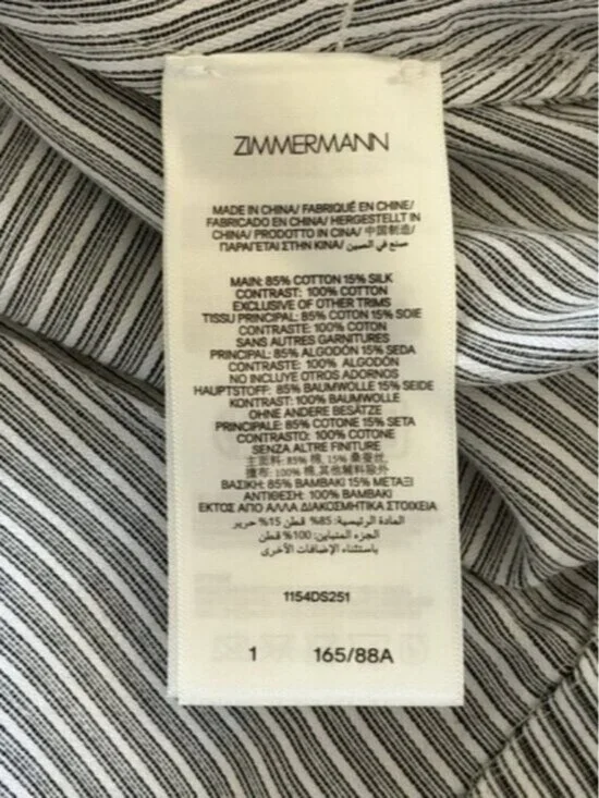 NWT Zimmermann Illustration Tuck Striped Cotton-Silk Mini Dress - Picture 6 of 6